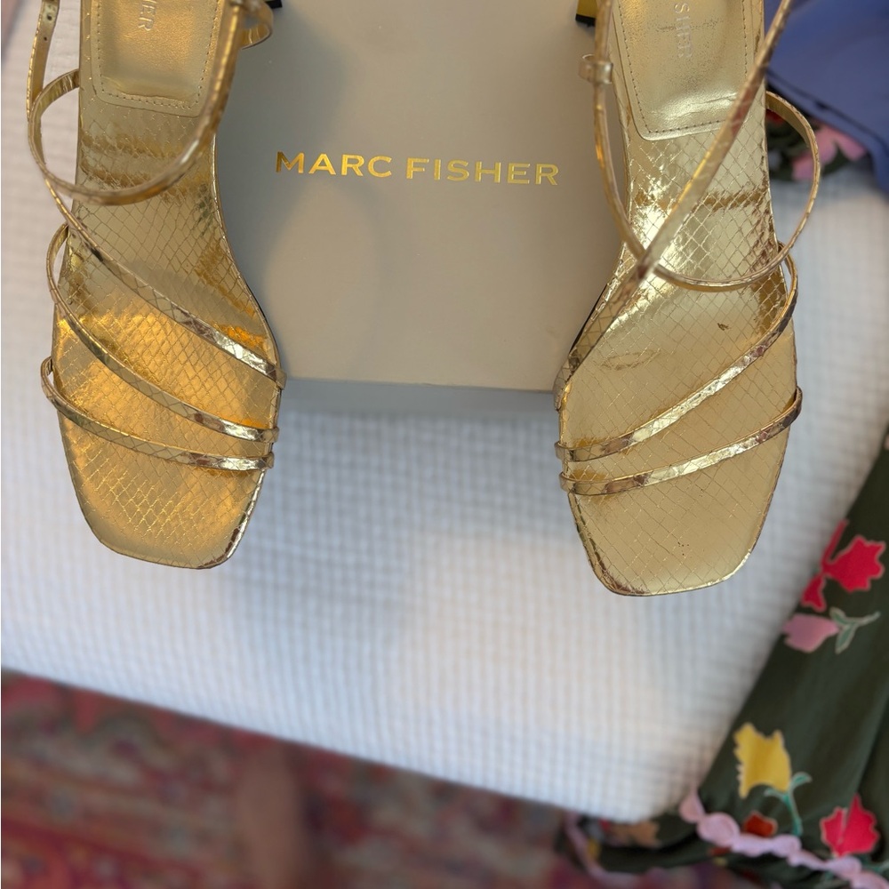 Marc Fisher Metallic Gold Heels